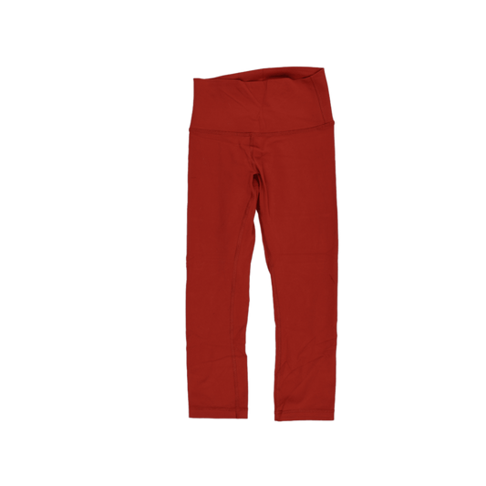 Lululemon High Waisted Red Leggings Women's Size 8 Stretch Synthetic Blend