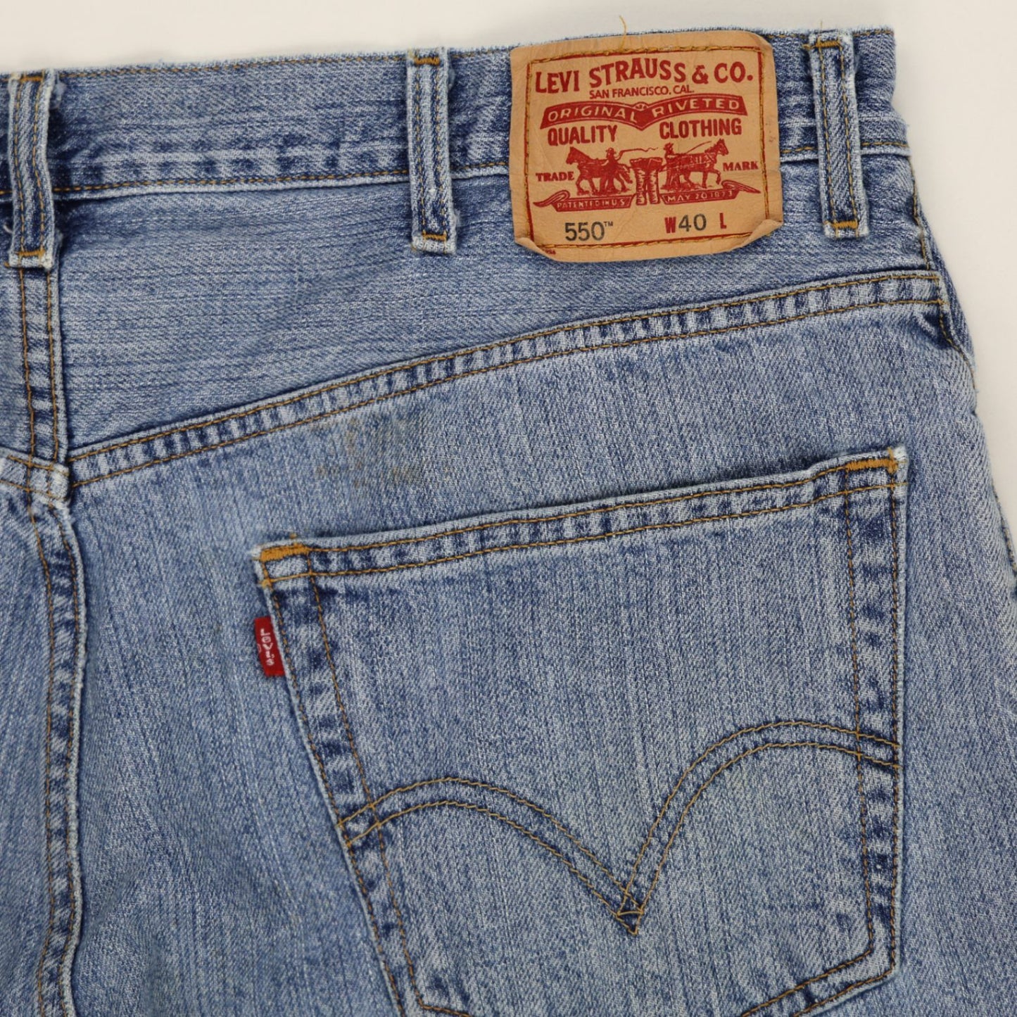 Levi's 550 Relaxed Fit Denim Shorts Blue W40 100% Cotton Vintage