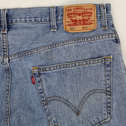 Levi's 550 Relaxed Fit Denim Shorts Blue W40 100% Cotton Vintage