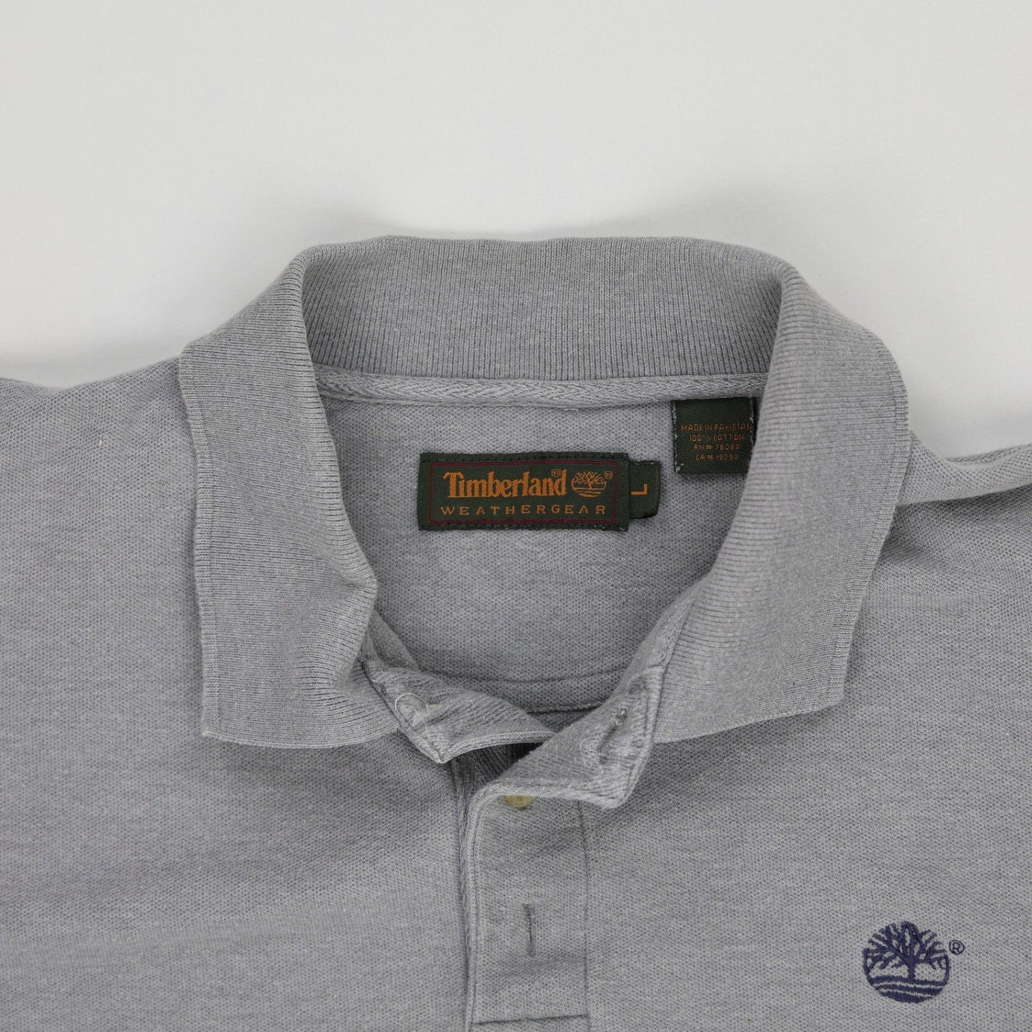 Timberland Vintage Grey Cotton Polo Shirt XL Casual Collared