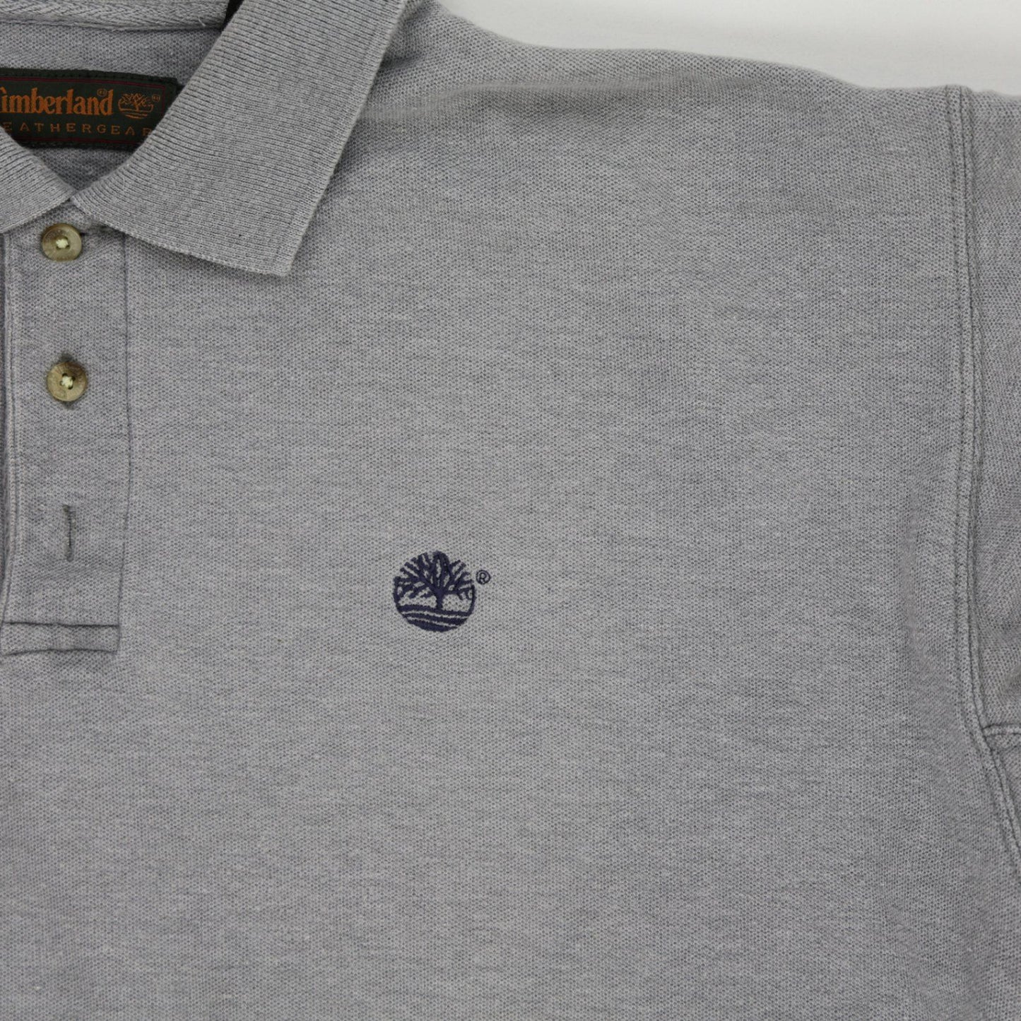Timberland Vintage Grey Cotton Polo Shirt XL Casual Collared