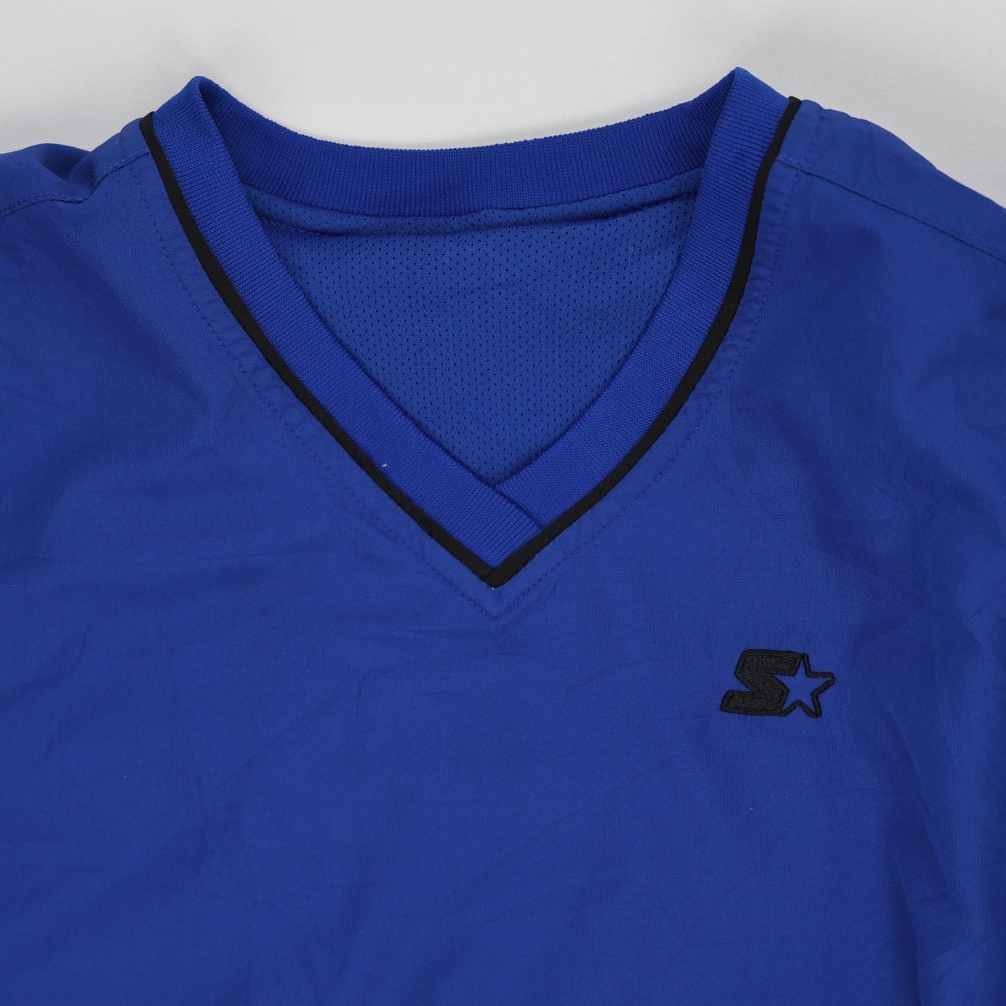 Starter Vintage Mens Blue Lightweight Windbreaker Size Medium Polyester V-Neck