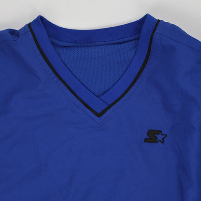 Starter Vintage Mens Blue Lightweight Windbreaker Size Medium Polyester V-Neck