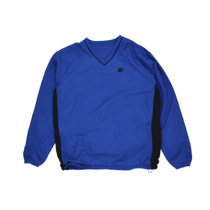 Starter Vintage Mens Blue Lightweight Windbreaker Size Medium Polyester V-Neck