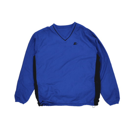Starter Vintage Mens Blue Lightweight Windbreaker Size Medium Polyester V-Neck