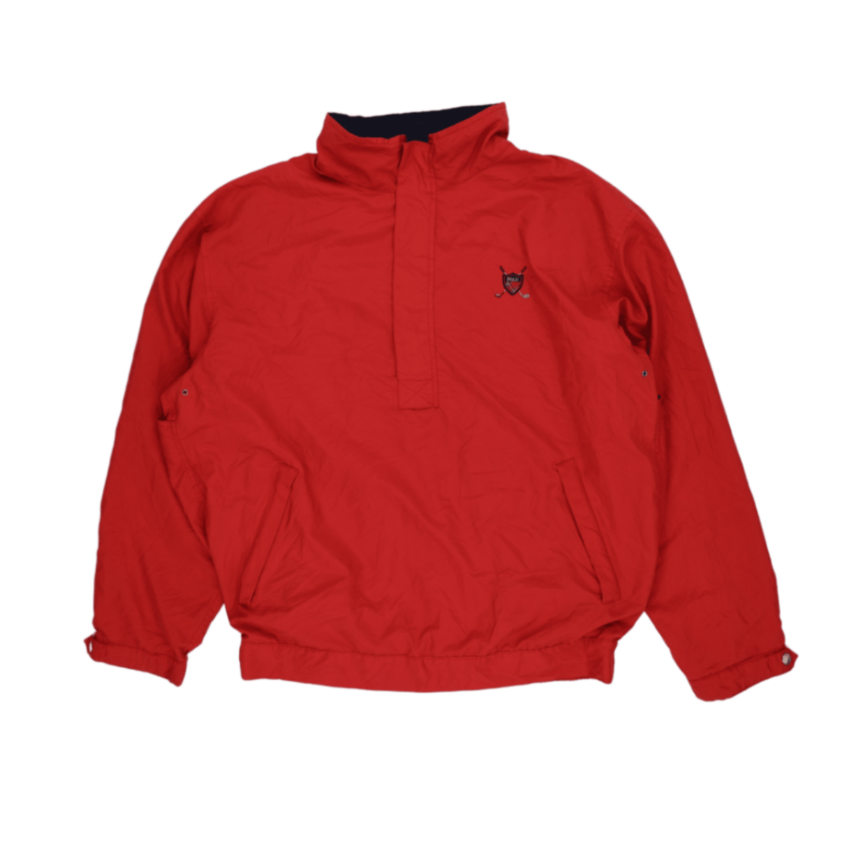 Polo Golf Ralph Lauren Vintage Red Pullover Windbreaker Jacket Medium Polyester Nylon Mesh High Neck