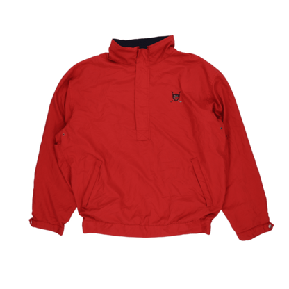 Polo Golf Ralph Lauren Vintage Red Pullover Windbreaker Jacket Medium Polyester Nylon Mesh High Neck
