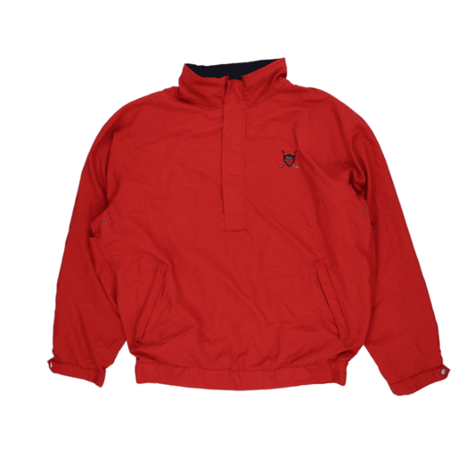 Polo Golf Ralph Lauren Vintage Red Pullover Windbreaker Jacket Medium Polyester Nylon Mesh High Neck