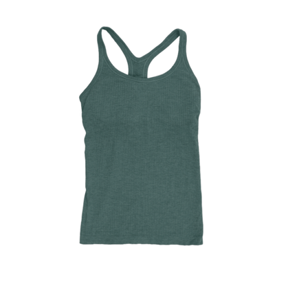 Teal Racerback Cotton Tank Top Women Size Small
