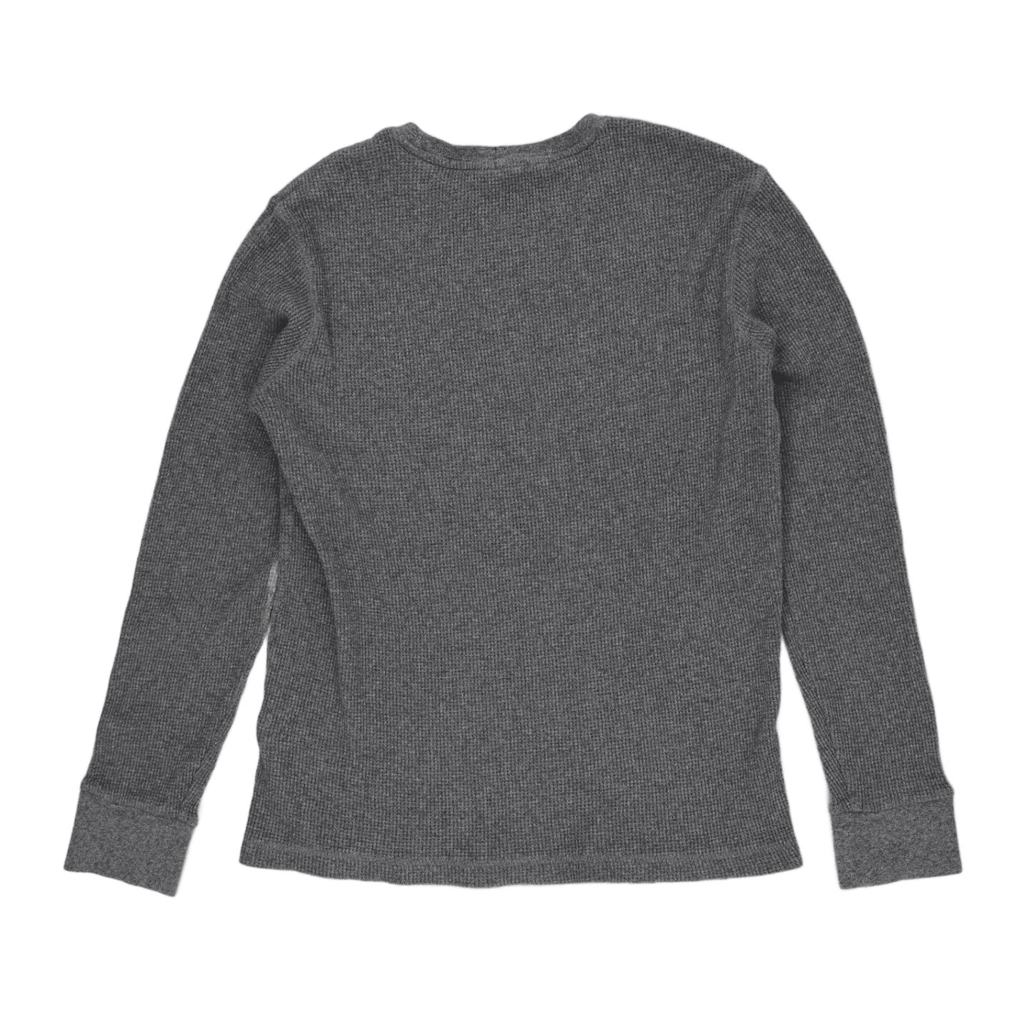 Ralph Lauren Grey Waffle Knit Long Sleeve Top Large Cotton Crew Neck