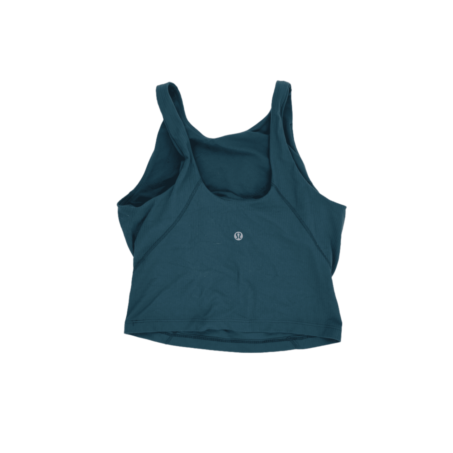 Lululemon Teal Blue Athletic Crop Tank Top Small Polyester Elastane Blend Sleeveless Scoop Neck