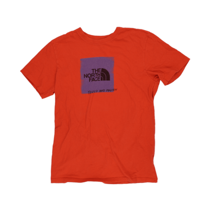 The North Face Orange Logo Graphic T-Shirt Men Medium Cotton Crew Neck