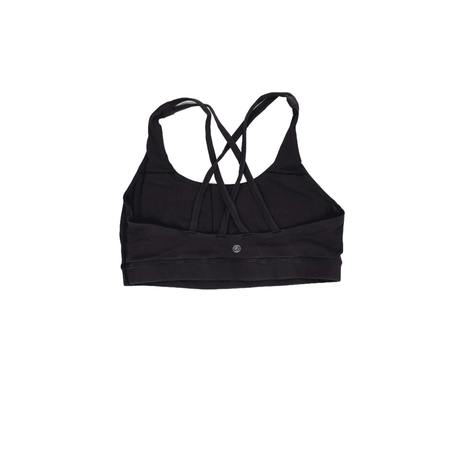 Lululemon Black Sports Bra Medium UK 12 Nylon Blend Scoop Neck Cross Back
