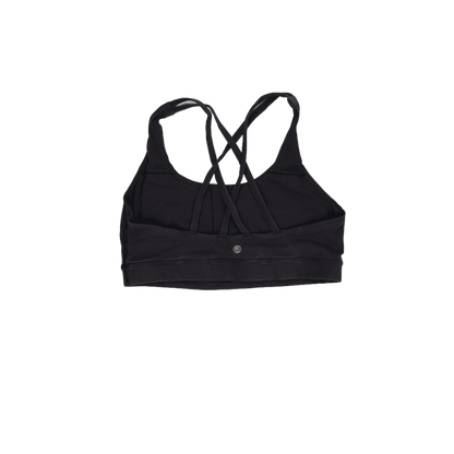 Lululemon Black Sports Bra Medium UK 12 Nylon Blend Scoop Neck Cross Back