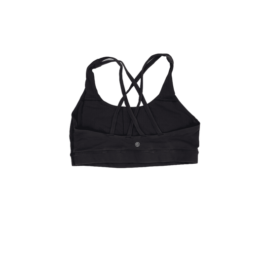 Lululemon Black Sports Bra Medium UK 12 Nylon Blend Scoop Neck Cross Back