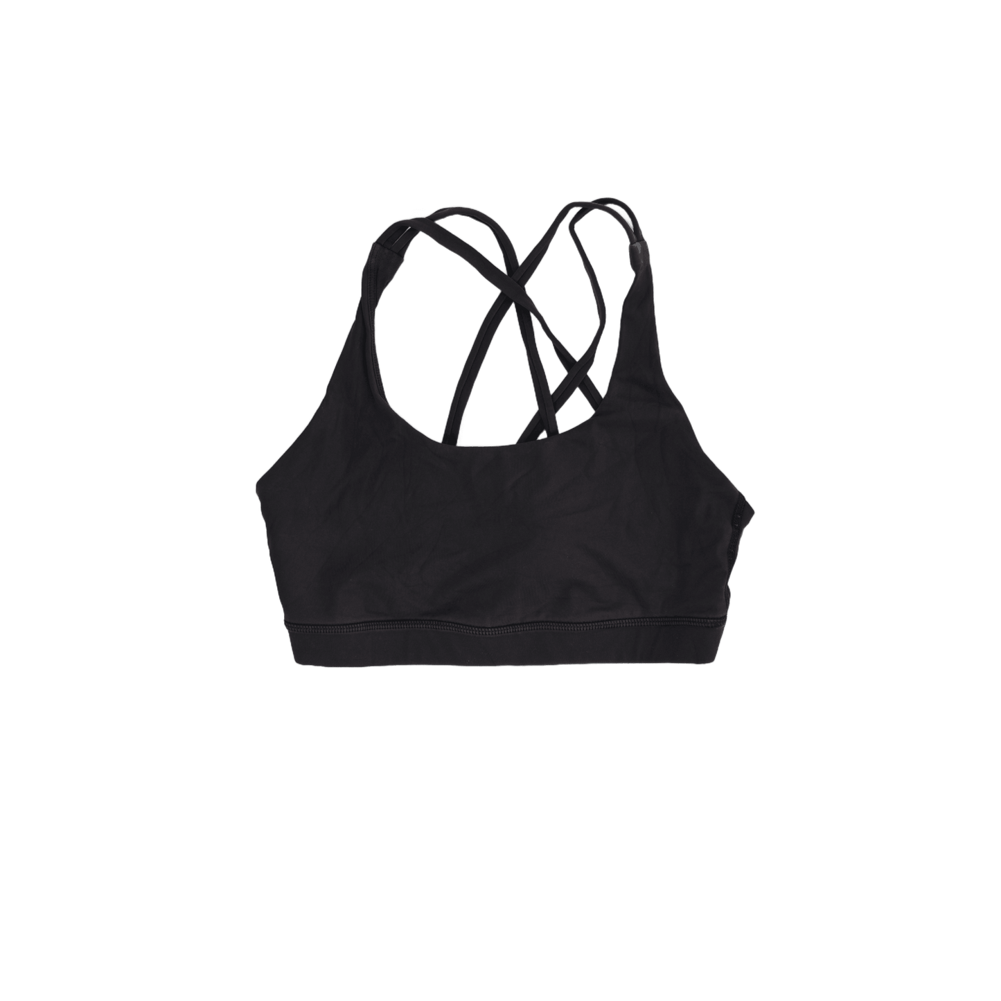 Lululemon Black Sports Bra Medium UK 12 Nylon Blend Scoop Neck Cross Back