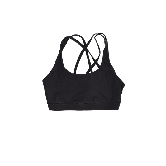 Lululemon Black Sports Bra Medium UK 12 Nylon Blend Scoop Neck Cross Back