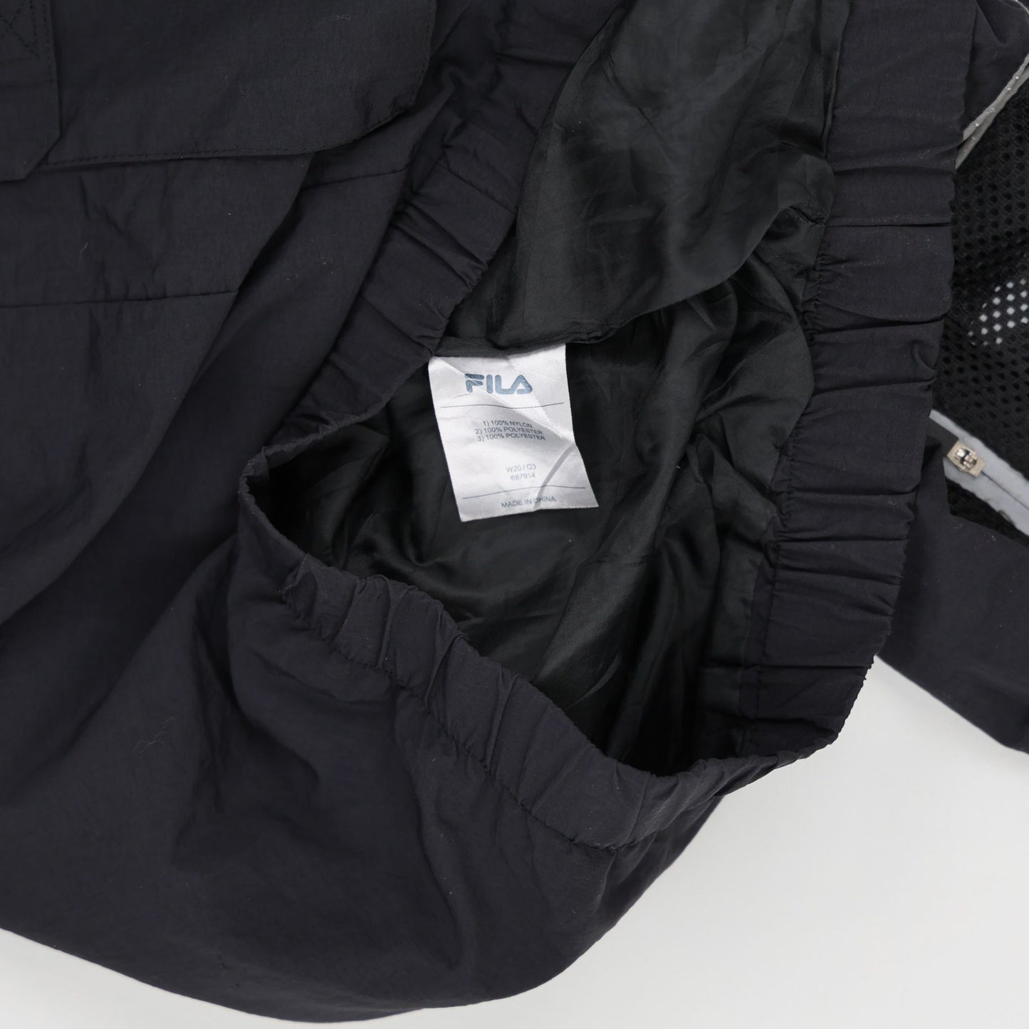 Fila Black Hooded Windbreaker Jacket Men's Medium Vintage 100% Nylon