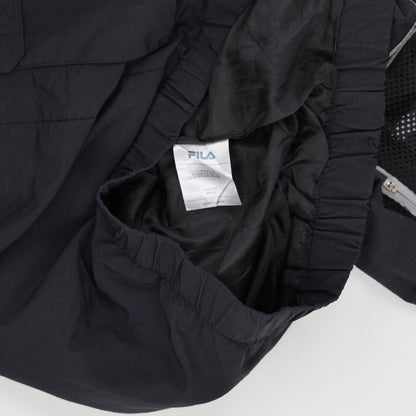 Fila Black Hooded Windbreaker Jacket Men's Medium Vintage 100% Nylon