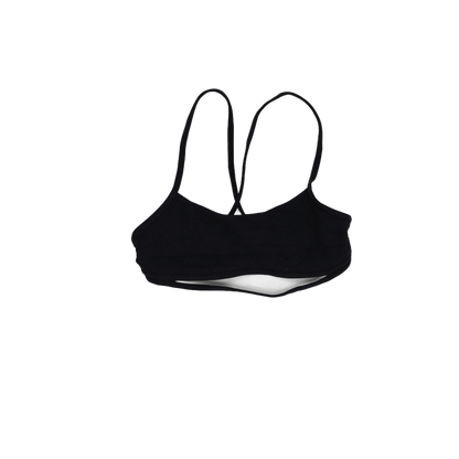 Classic Black Strappy Sports Bra Small Stretch Blend Sleeveless Scoop Neck
