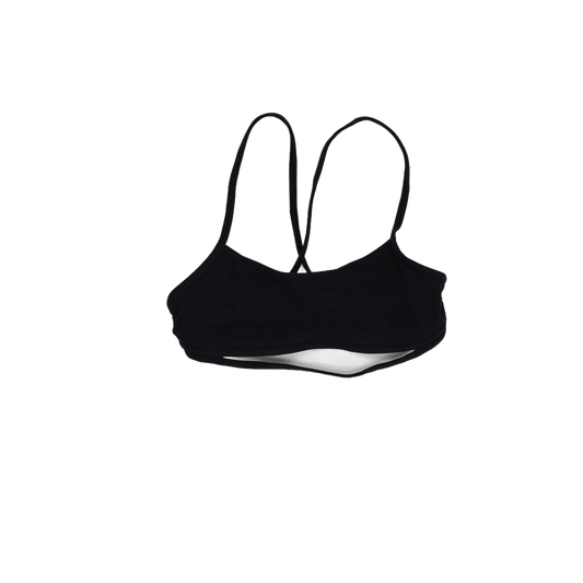 Classic Black Strappy Sports Bra Small Stretch Blend Sleeveless Scoop Neck
