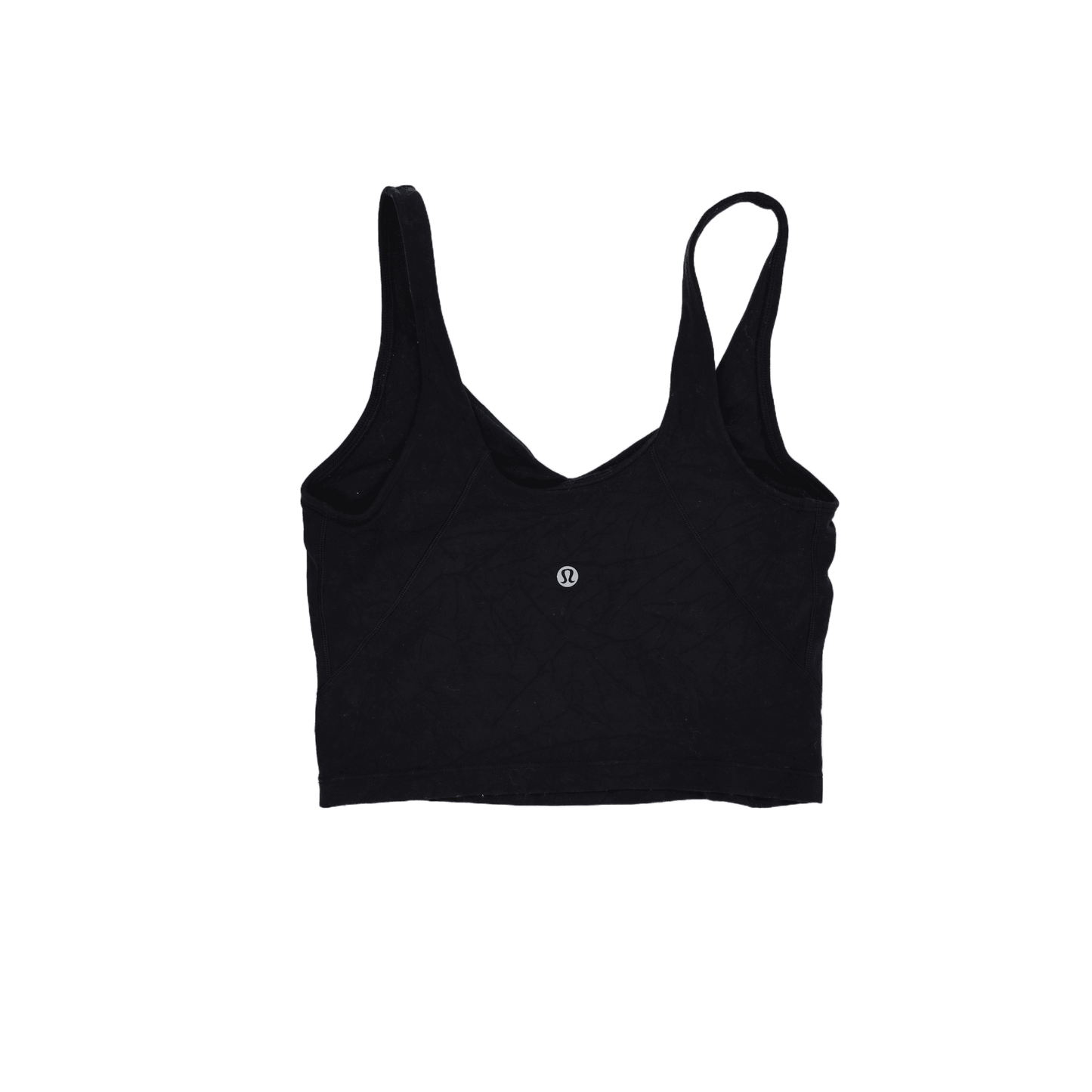 Lululemon Black Cropped Tank Top Women's Size S Cotton Blend Sleeveless V-Neck Activewear