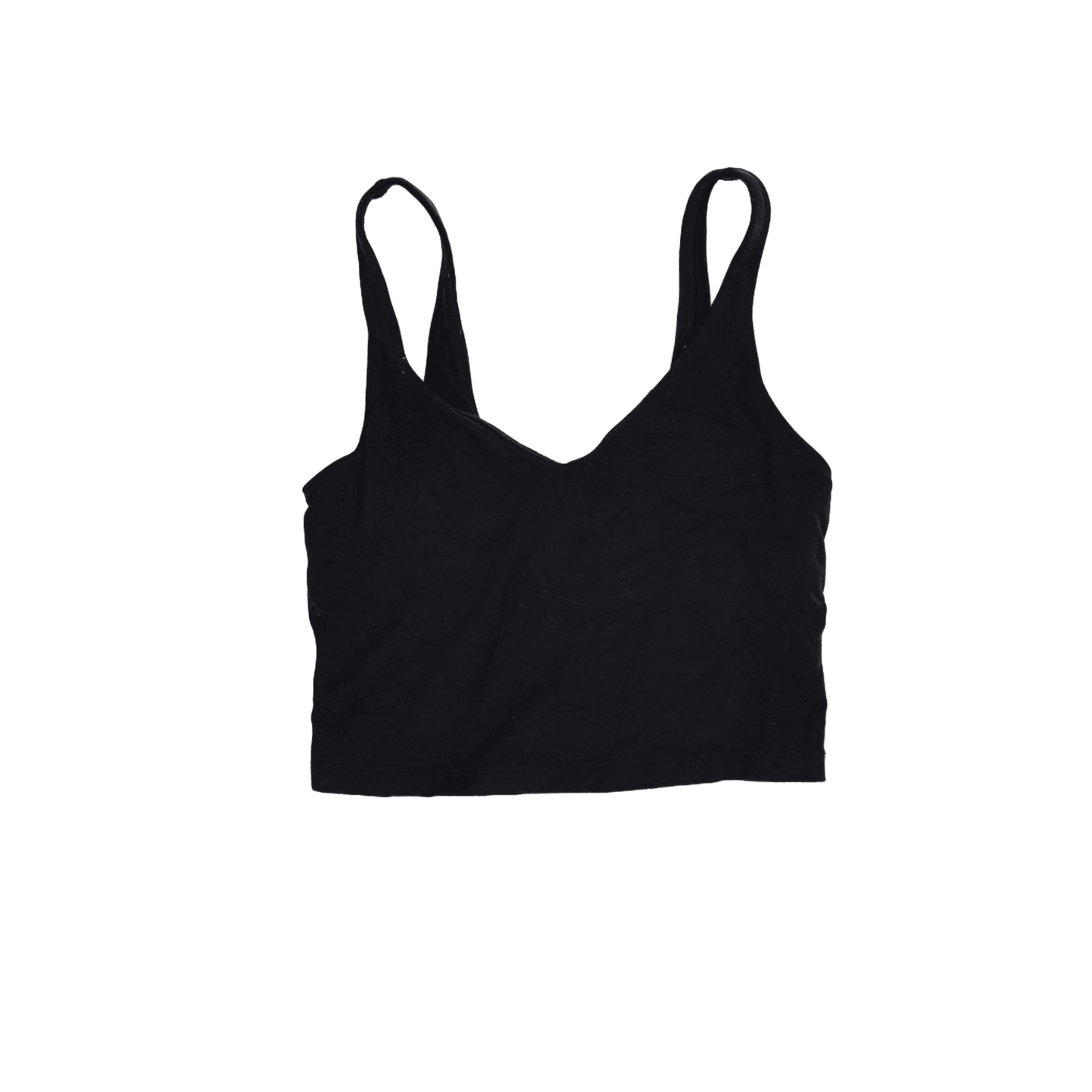 Lululemon Black Cropped Tank Top Women's Size S Cotton Blend Sleeveless V-Neck Activewear