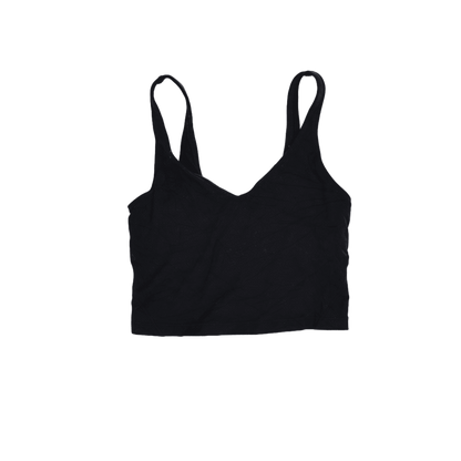 Lululemon Black Cropped Tank Top Women's Size S Cotton Blend Sleeveless V-Neck Activewear
