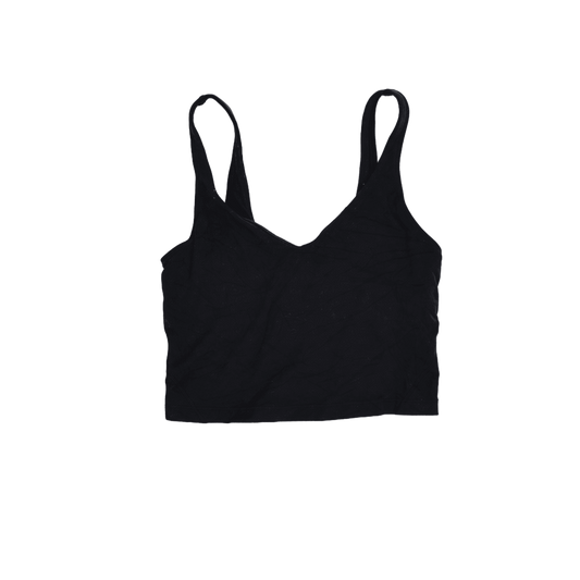 Lululemon Black Cropped Tank Top Women's Size S Cotton Blend Sleeveless V-Neck Activewear