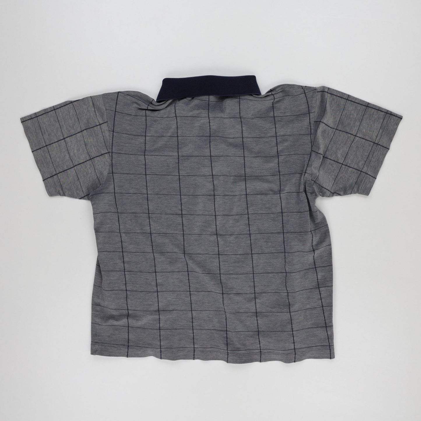 Lacoste Grey Checked Polo Shirt for Men Size L Cotton