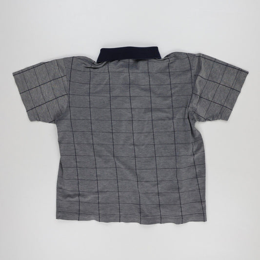 Lacoste Grey Checked Polo Shirt for Men Size L Cotton