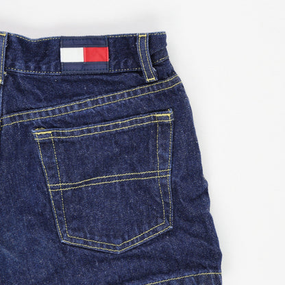 Tommy Jeans Vintage Dark Blue Denim Shorts 25W 100 Cotton Womens