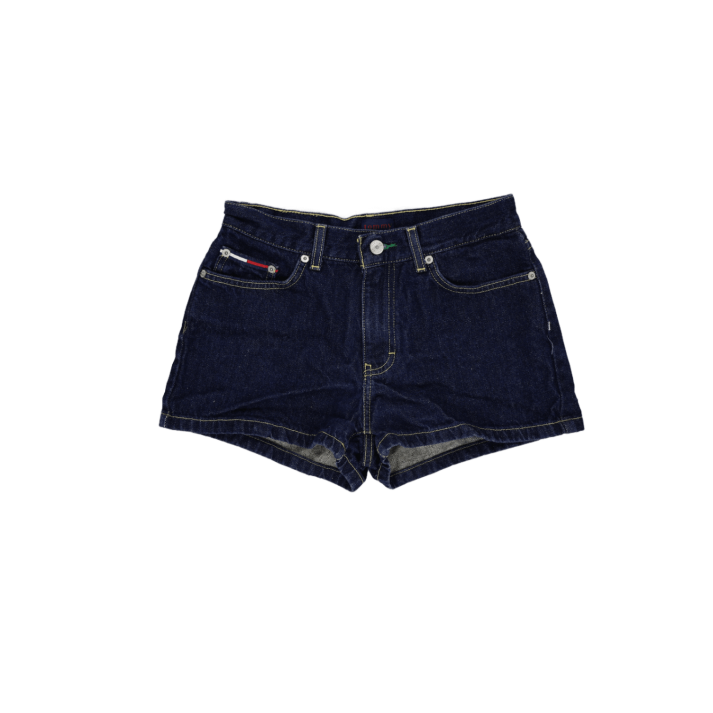Tommy Jeans Vintage Dark Blue Denim Shorts 25W 100 Cotton Womens