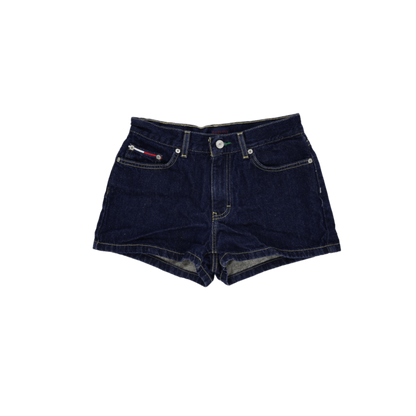 Tommy Jeans Vintage Dark Blue Denim Shorts 25W 100 Cotton Womens