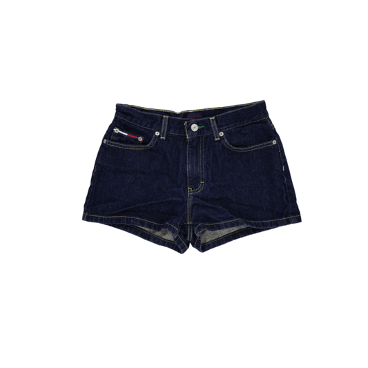Tommy Jeans Vintage Dark Blue Denim Shorts 25W 100 Cotton Womens