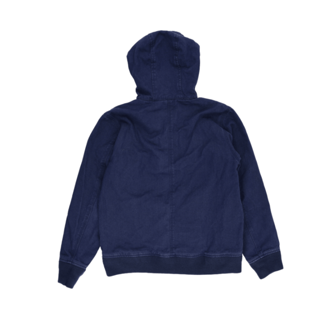 Stussy Navy Hooded Zip Jacket Unisex Medium Youth Cotton Blend