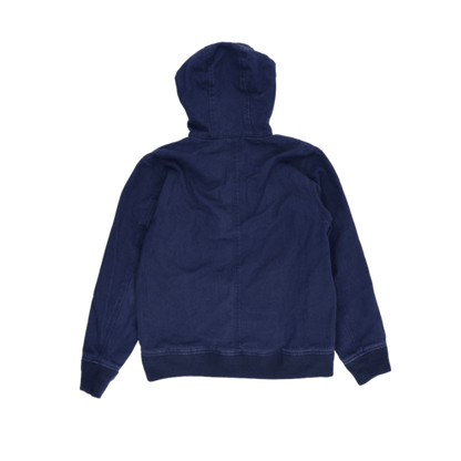 Stussy Navy Hooded Zip Jacket Unisex Medium Youth Cotton Blend