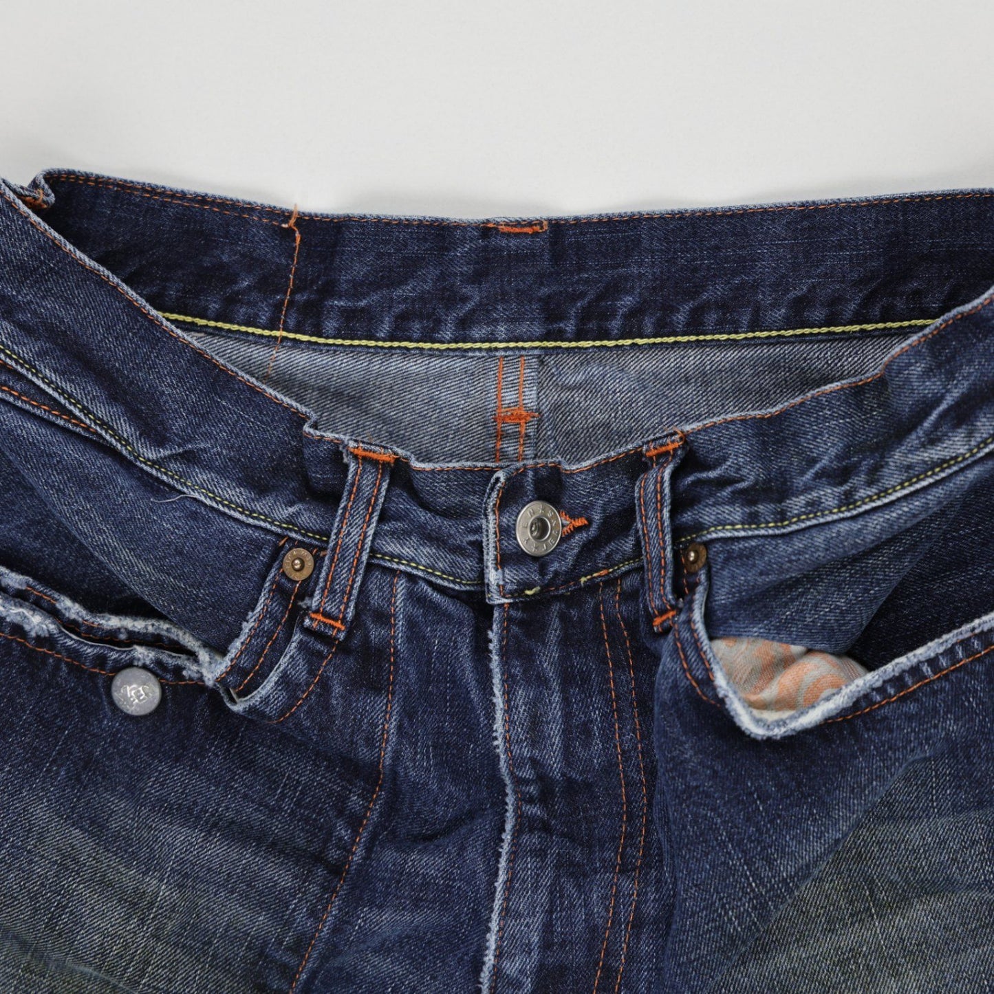 Michiko Koshino Vintage Wide Leg Denim Trousers Blue 32W Cotton Denim