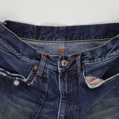 Michiko Koshino Vintage Wide Leg Denim Trousers Blue 32W Cotton Denim