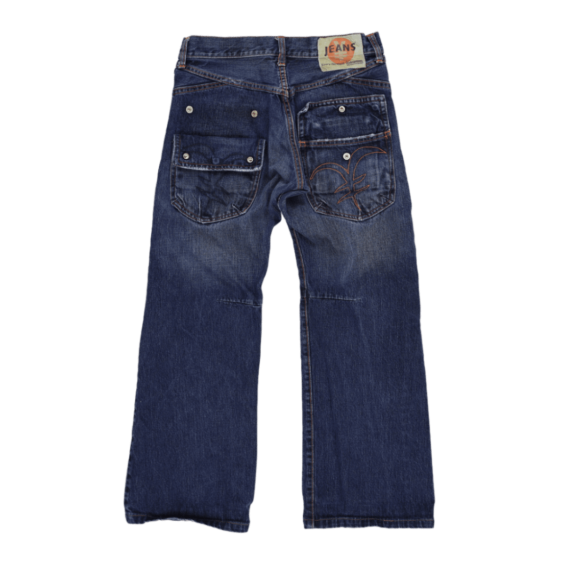 Michiko Koshino Vintage Wide Leg Denim Trousers Blue 32W Cotton Denim