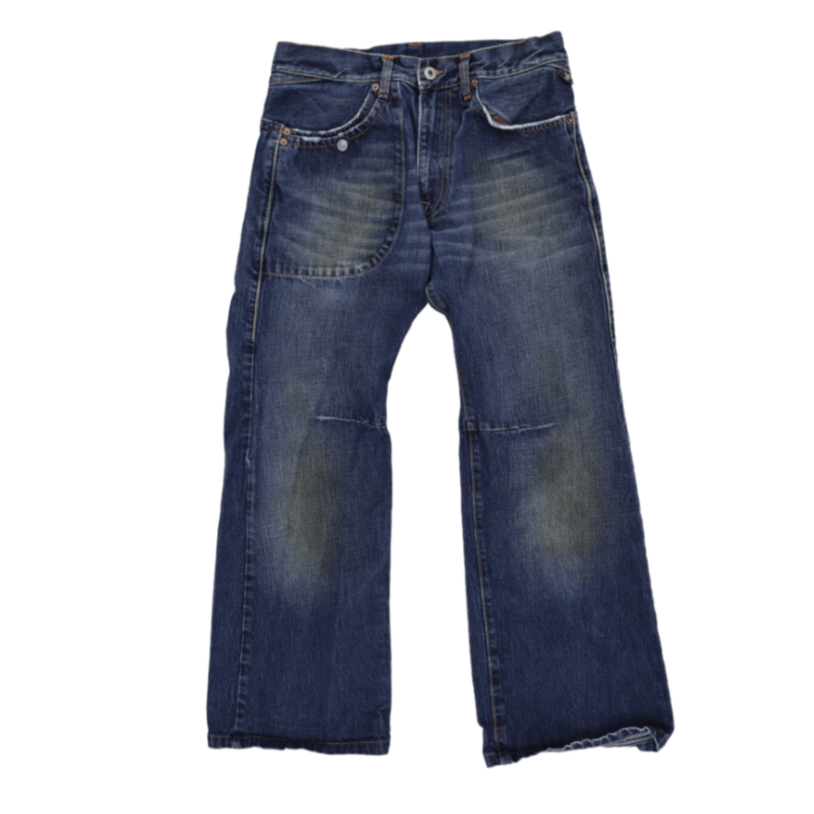 Michiko Koshino Vintage Wide Leg Denim Trousers Blue 32W Cotton Denim
