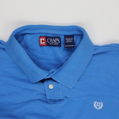 Chaps Men's Blue Cotton Classic Polo Shirt Size XL