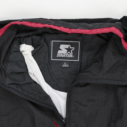 Starter Vintage Colourblock Windbreaker Jacket Black Red Grey Large Nylon