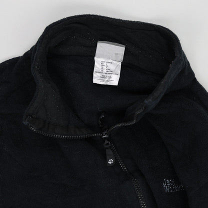 Jack Wolfskin Full Zip Fleece Jacket Black Large 100% Polyester High Neck