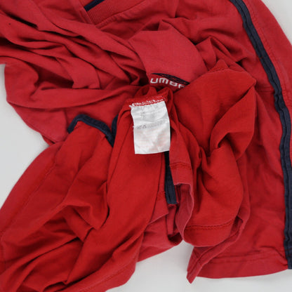 Umbro Vintage Red Cotton V-Neck Men's T-Shirt Large Sportswear