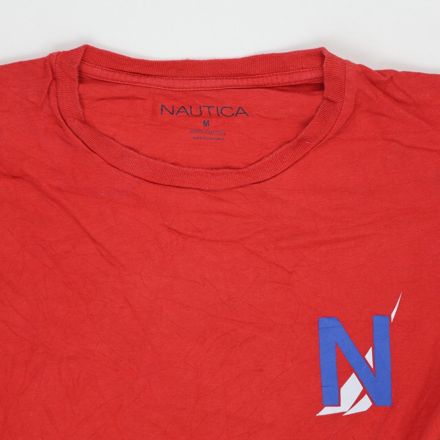 Nautica 1983 Sailing Regatta Graphic T-Shirt Red Medium Cotton Crew Neck