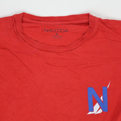 Nautica 1983 Sailing Regatta Graphic T-Shirt Red Medium Cotton Crew Neck