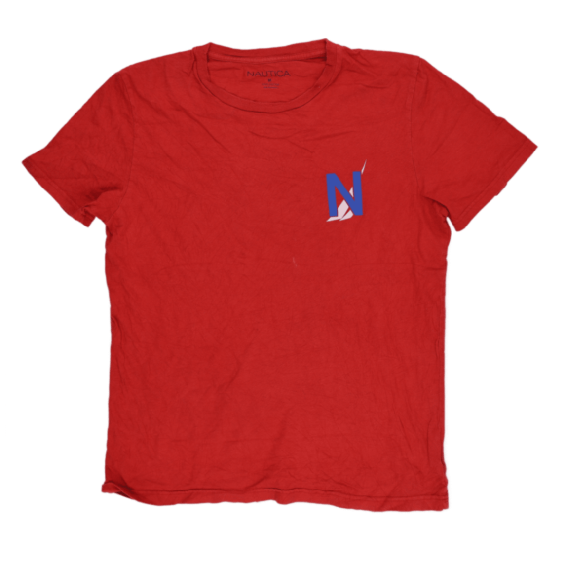 Nautica 1983 Sailing Regatta Graphic T-Shirt Red Medium Cotton Crew Neck