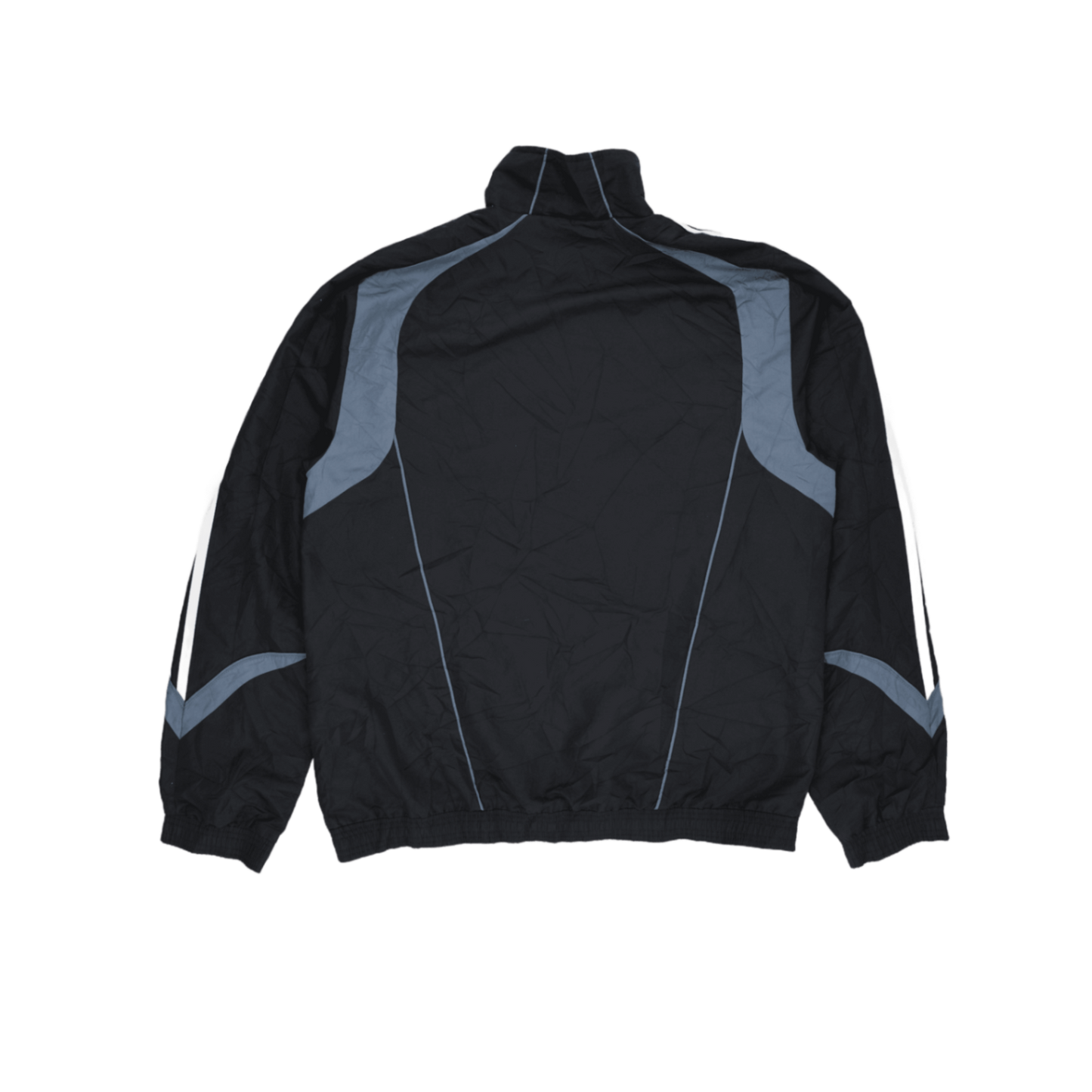adidas Black Track Jacket Men's Size L Polyester Vintage Stand Collar