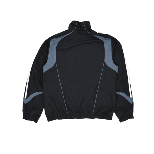 adidas Black Track Jacket Men's Size L Polyester Vintage Stand Collar